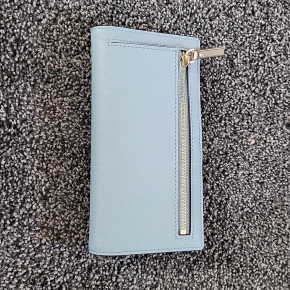 Kate Spade Cameron Street Stacy Blue leather wallet "island waters" - Picture 2 of 10
